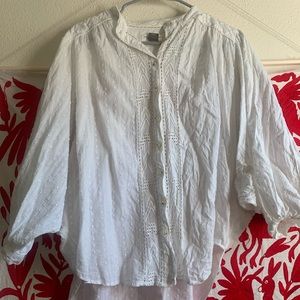 White Button-Up Dolman Sleeve | Pilcro Anthro
